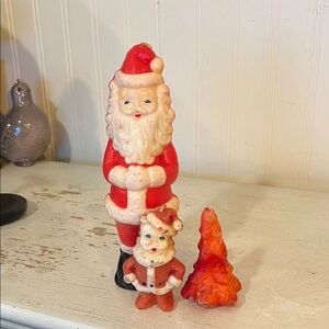 Lot Gurley Christmas candles Santa & tree